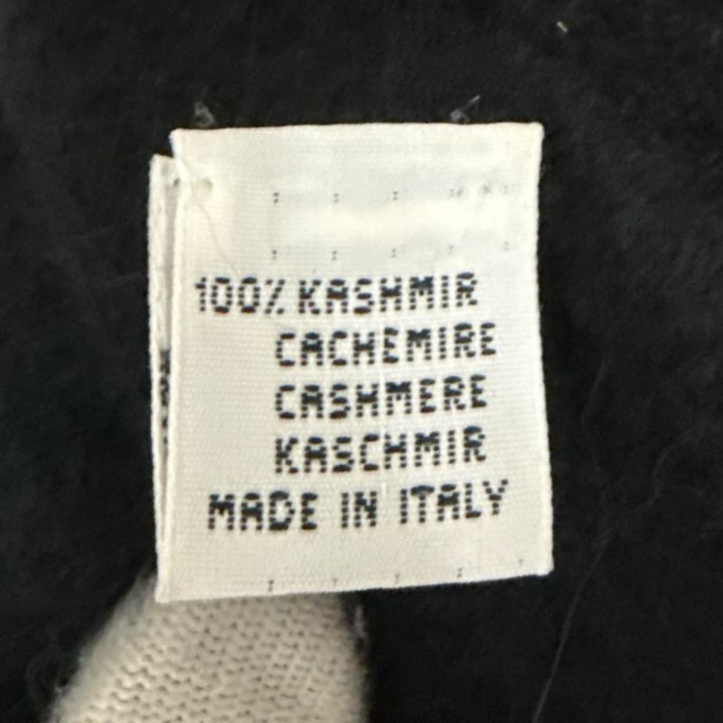 Fendi 100% Cashmere Muffler With Fur Corsage Black Ladies Used