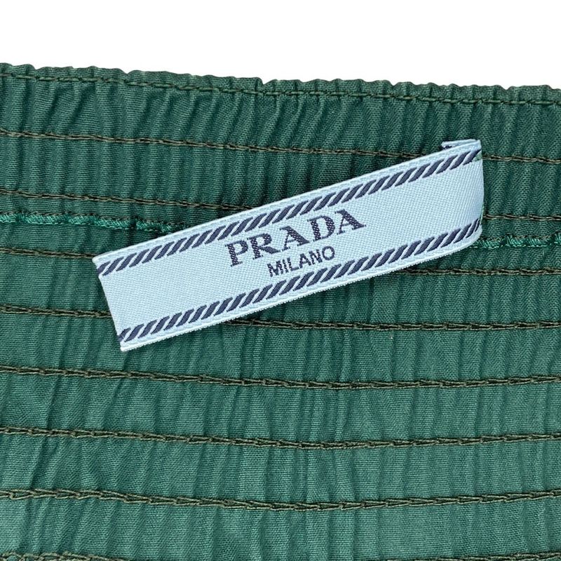 Good Prada Knee Length Easy Gathered Skirt Size 40S Green Ladies Used