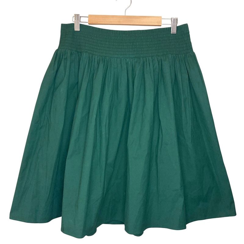 Good Prada Knee Length Easy Gathered Skirt Size 40S Green Ladies Used