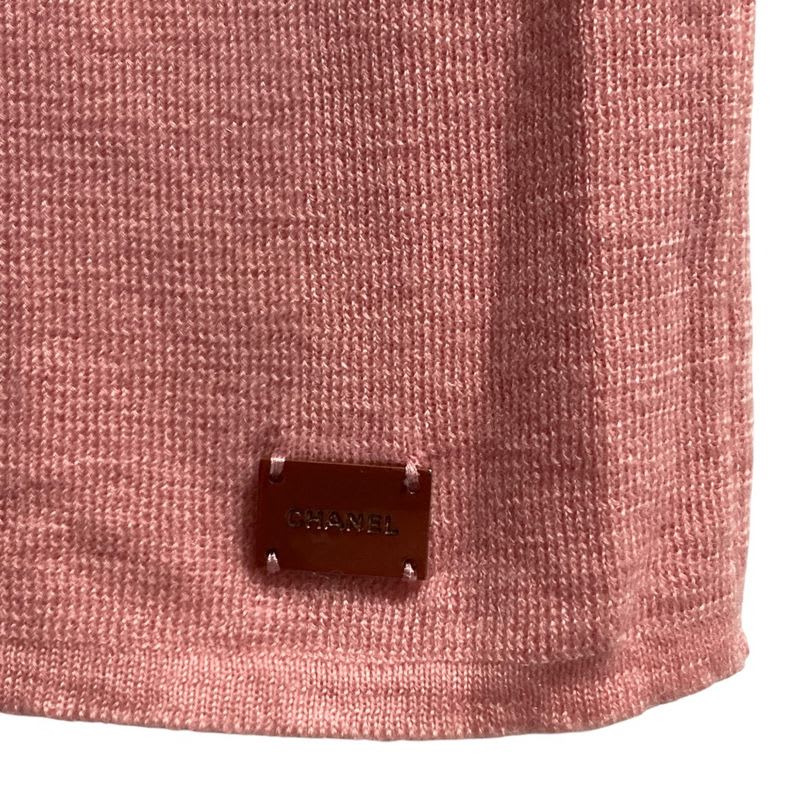 Chanel 100% Cashmere Sleeveless Knit Sweater Vest Size 38 Pink 02P