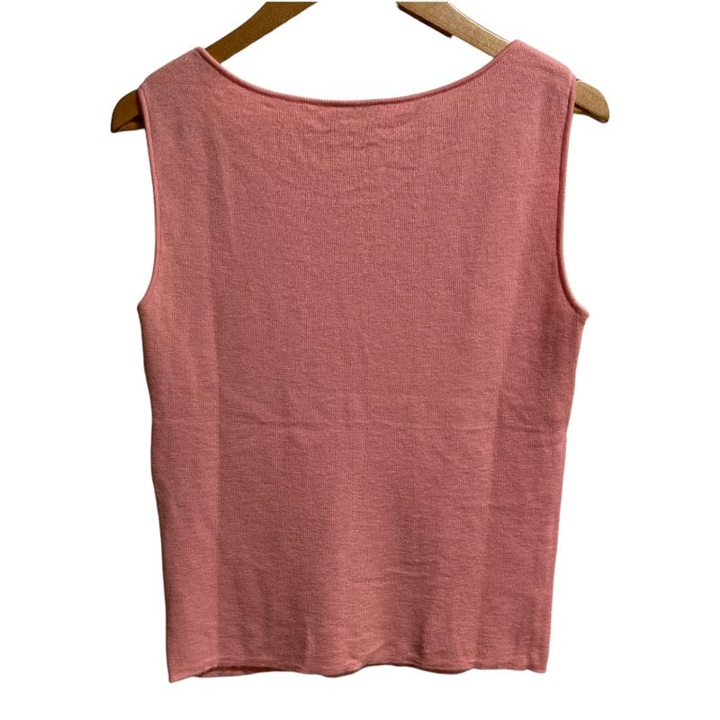 Chanel 100% Cashmere Sleeveless Knit Sweater Vest Size 38 Pink 02P