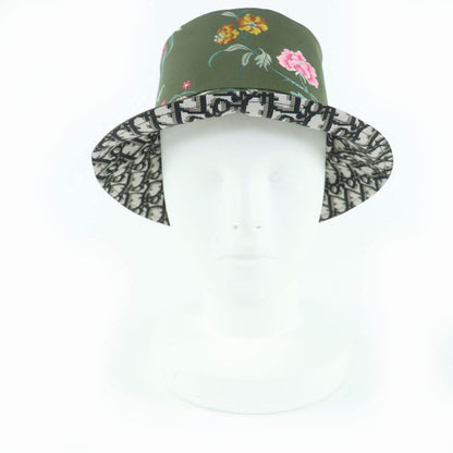 Christian Dior 32 Pfl923 I153 Teddy-d Oblique Reversible Bucket Hat Khaki 56 With