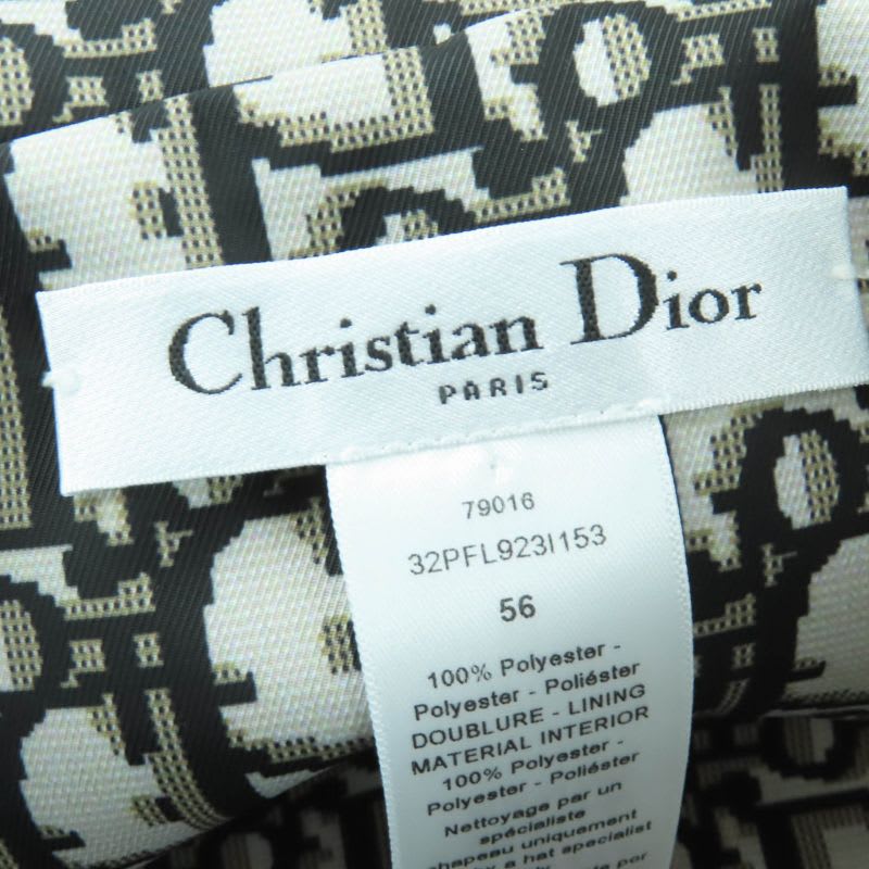 Christian Dior 32 Pfl923 I153 Teddy-d Oblique Reversible Bucket Hat Khaki 56 With