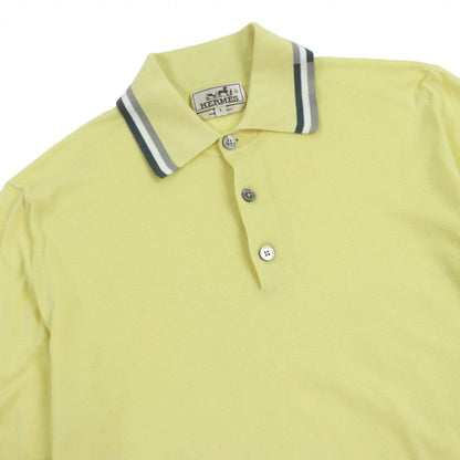 Hermes 21 SS 100% Cotton Light Hand Short Sleeve Knit Polo Shirt Cut And Sewn