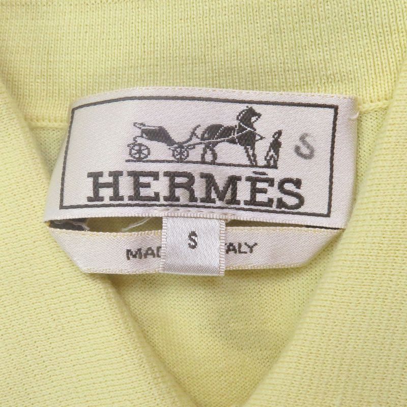 Hermes 21 SS 100% Cotton Light Hand Short Sleeve Knit Polo Shirt Cut And Sewn