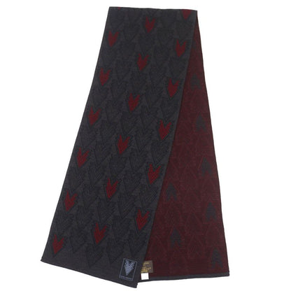 Louis Vuitton 2015 100% Wool Echarpe Triple V Muffler Dark Scarf