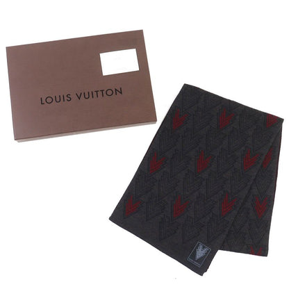 Louis Vuitton 2015 100% Wool Echarpe Triple V Muffler Dark Scarf