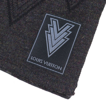 Louis Vuitton 2015 100% Wool Echarpe Triple V Muffler Dark Scarf