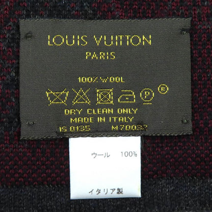 Louis Vuitton 2015 100% Wool Echarpe Triple V Muffler Dark Scarf