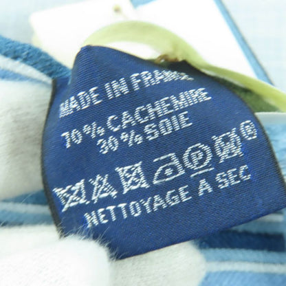 Hermes ET GRIS Rectangle Cashmere Silk Chine CIEL BLEU Shawl