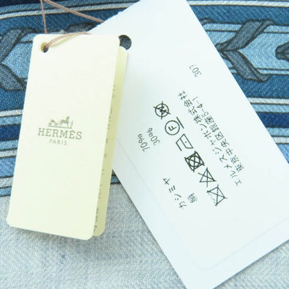 Hermes ET GRIS Rectangle Cashmere Silk Chine CIEL BLEU Shawl