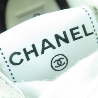 Quality Chanel G45208 Coco Mark Lace-up Suede Leather Low-cut Sneakers White