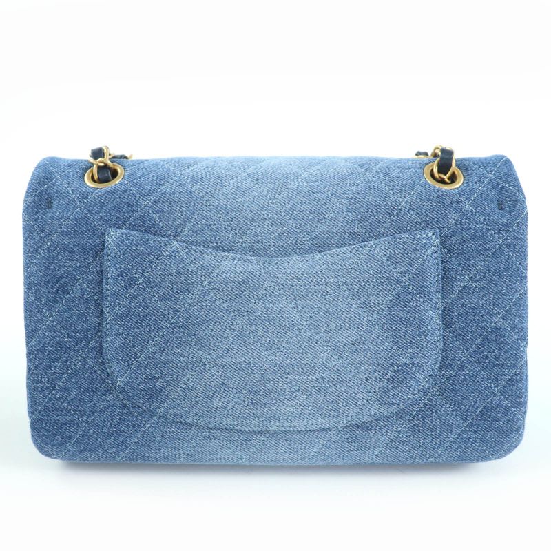Chanel Chanel Quilted 25 Double Flap Serial Number Denim Gradation W Chain