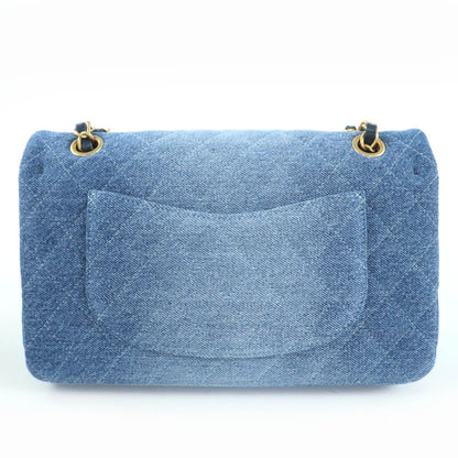 Chanel Chanel Quilted 25 Double Flap Serial Number Denim Gradation W Chain