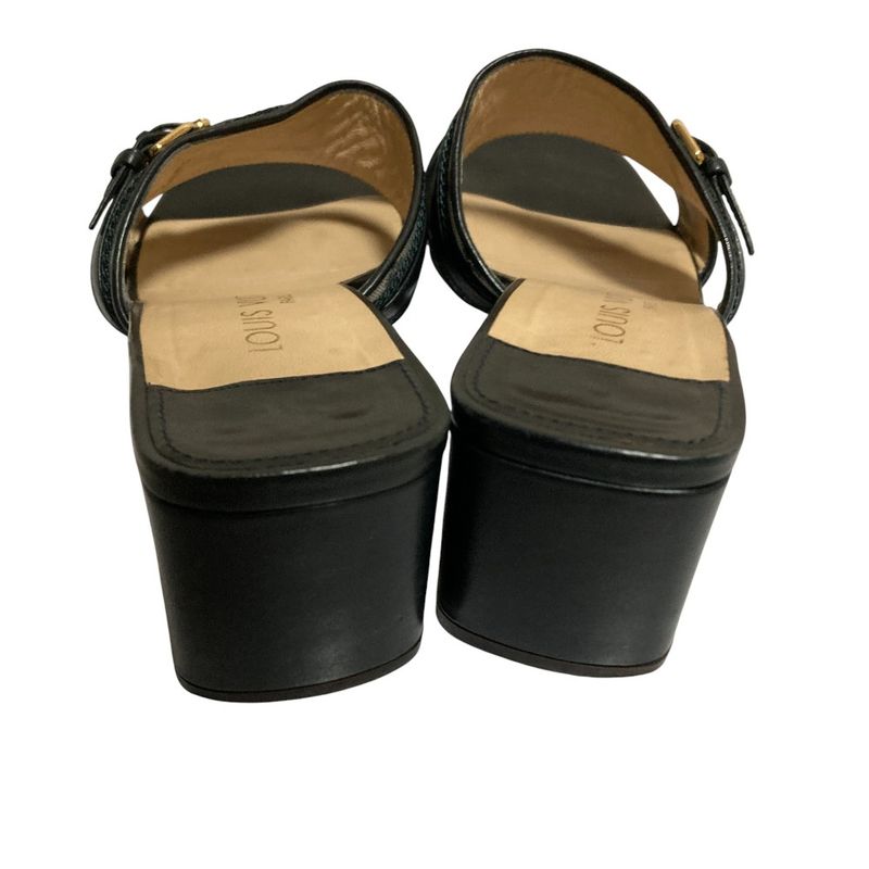 Louis Vuitton Monogram Mini Flower Double Belt Sandals Mule Size 37.5 24.5cm