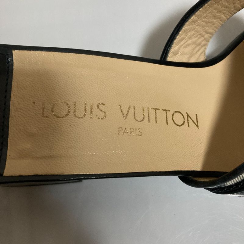 Louis Vuitton Monogram Mini Flower Double Belt Sandals Mule Size 37.5 24.5cm