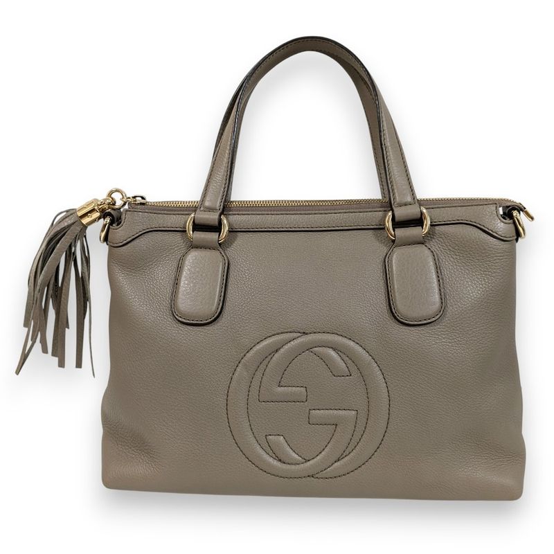 Gucci Soho Interlocking 2WAY Bag 308362 Greige Ladies Used