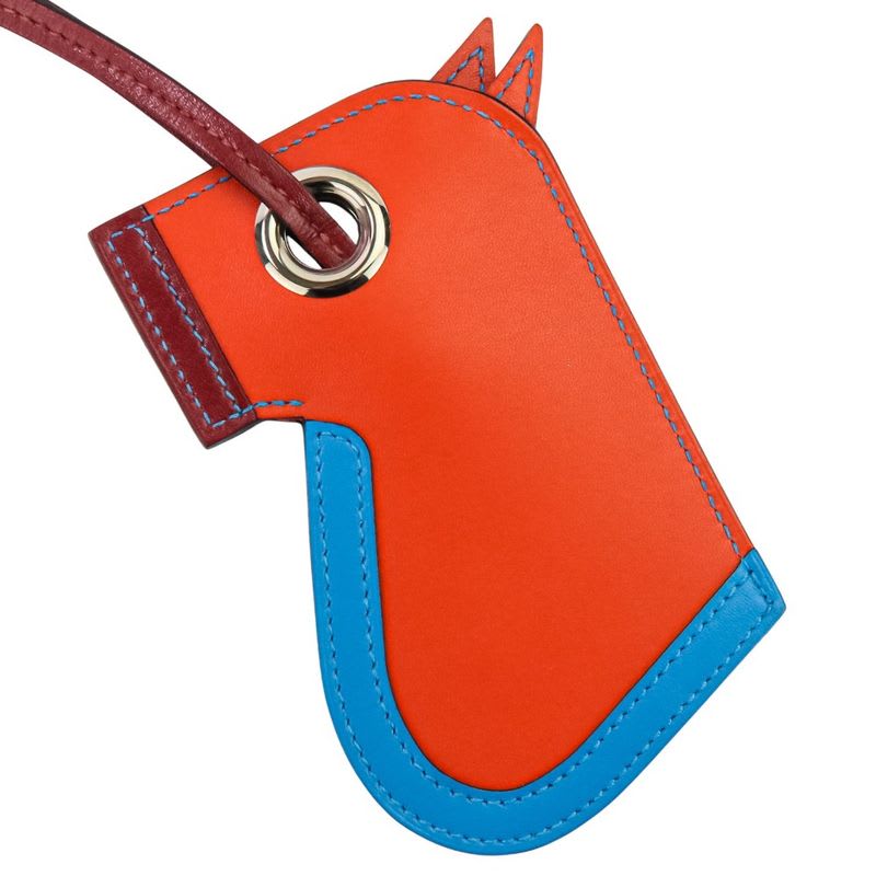 Hermes Kamayu Bag Charm Key Ring Clochette Orange Ladies