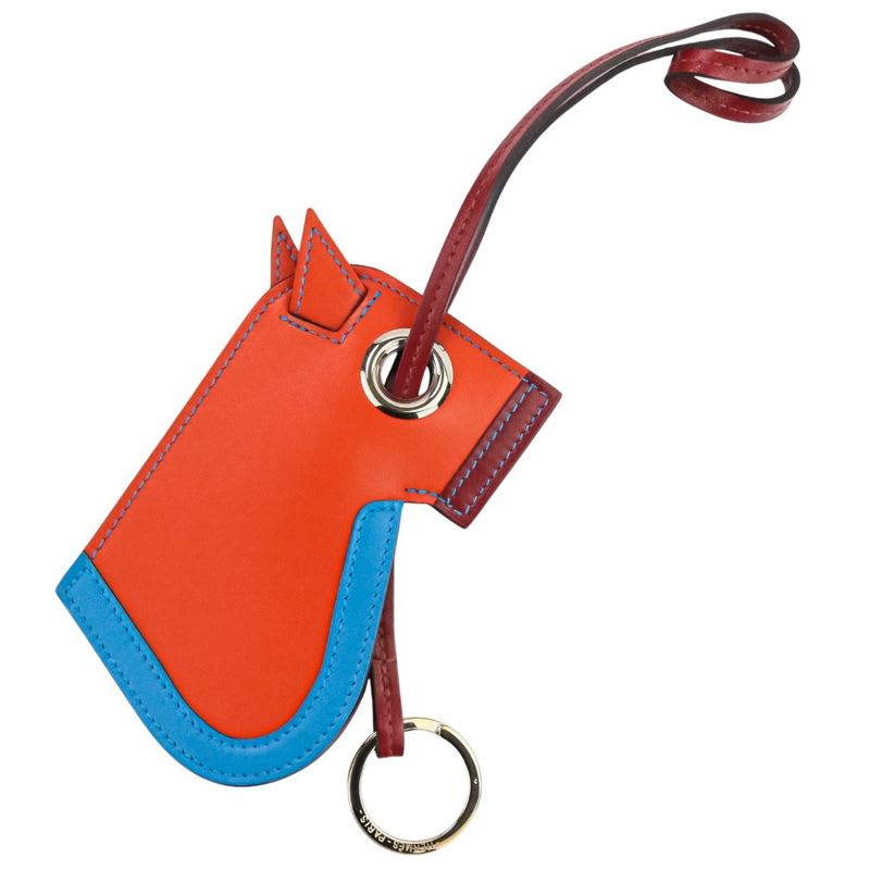 Hermes Kamayu Bag Charm Key Ring Clochette Orange Ladies