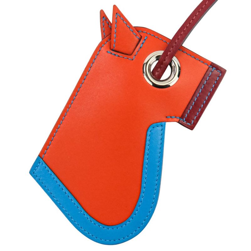 Hermes Kamayu Bag Charm Key Ring Clochette Orange Ladies