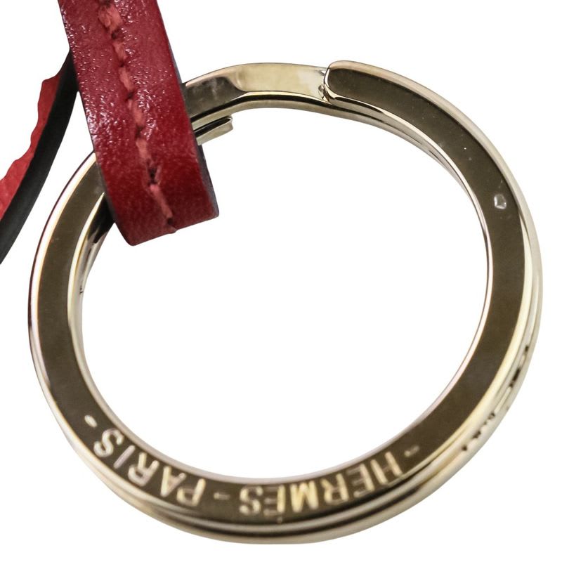Hermes Kamayu Bag Charm Key Ring Clochette Orange Ladies