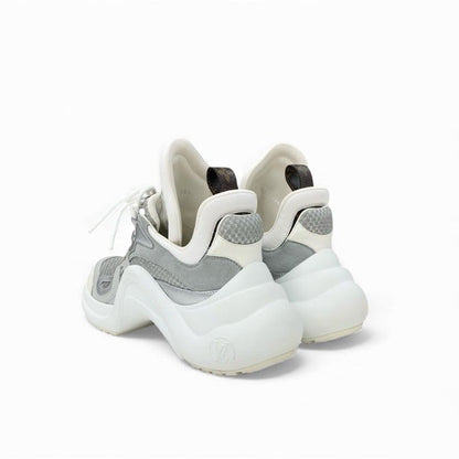 Louis Vuitton Arclight Line Monogram Sneakers Shoes Mesh Leather Suede Silver