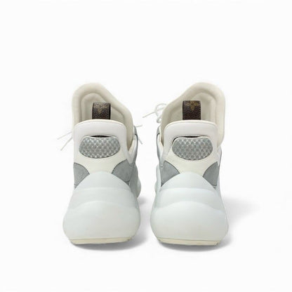 Louis Vuitton Arclight Line Monogram Sneakers Shoes Mesh Leather Suede Silver