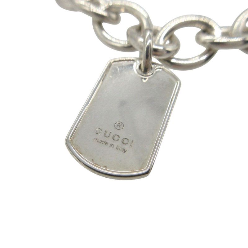 Gucci 5 Charm Bamboo G Logo Dog Tag Icon Bracelet Silver 925 0524