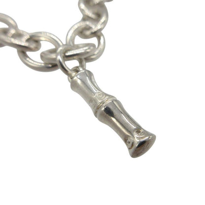 Gucci 5 Charm Bamboo G Logo Dog Tag Icon Bracelet Silver 925 0524