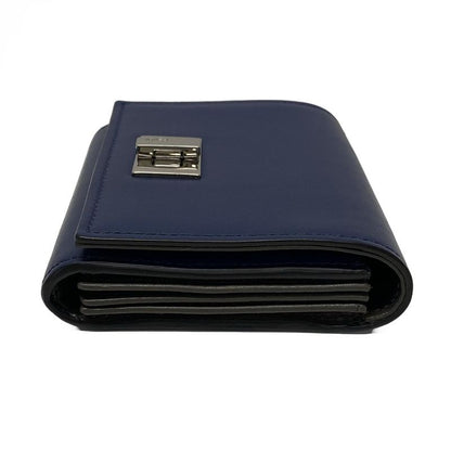 Fendi Card Case Peekaboo 8m0373 Navy Leather