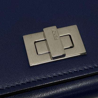 Fendi Card Case Peekaboo 8m0373 Navy Leather