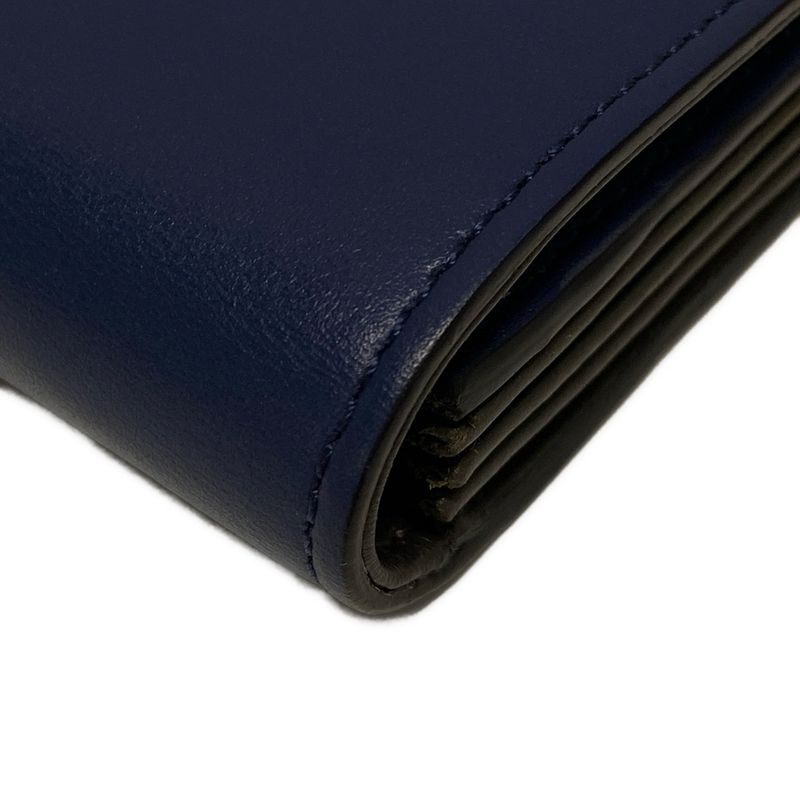 Fendi Card Case Peekaboo 8m0373 Navy Leather