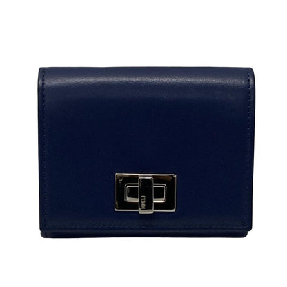 Fendi Card Case Peekaboo 8m0373 Navy Leather
