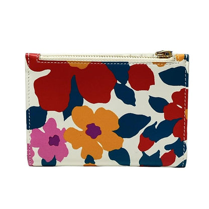 Saint Laurent Paris Bifold Wallet 668322 White X Pink X Multi Floral Pattern