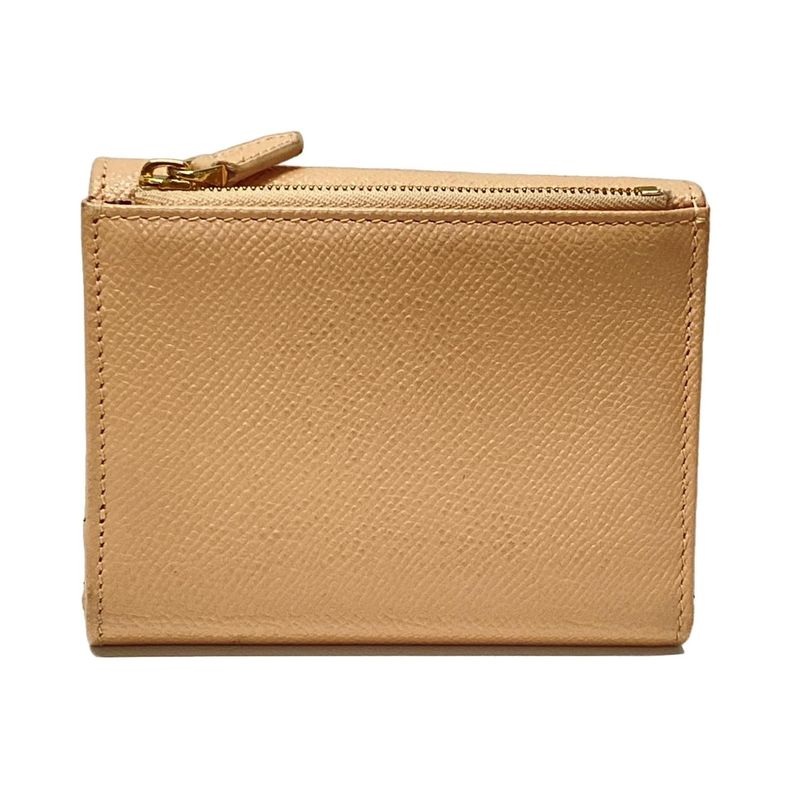 Bvlgari Trifold Wallet Bvlgari Pink Beige Leather