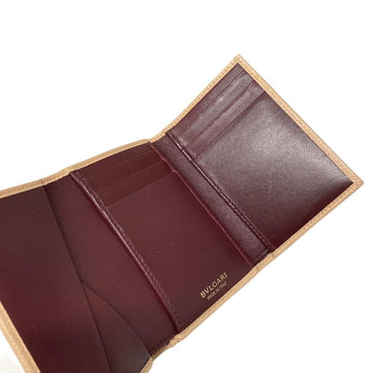 Bvlgari Trifold Wallet Bvlgari Pink Beige Leather