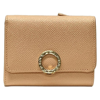 Bvlgari Trifold Wallet Bvlgari Pink Beige Leather
