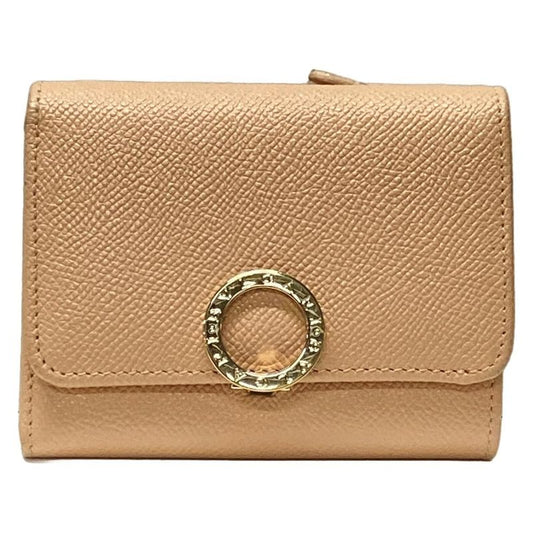 Bvlgari Trifold Wallet Bvlgari Pink Beige Leather