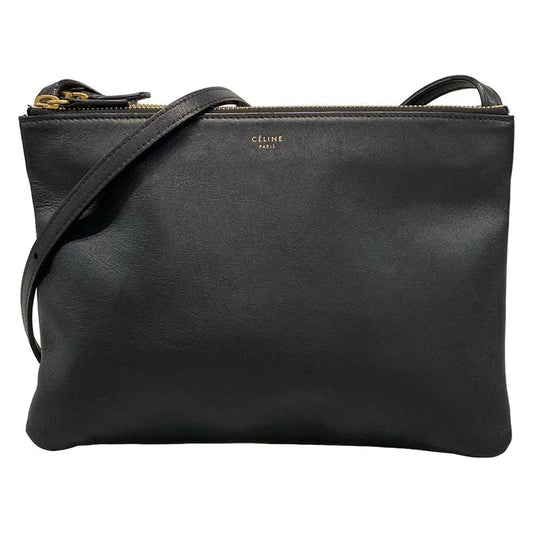 Celine Shoulder Bag Trio Large Black Leather