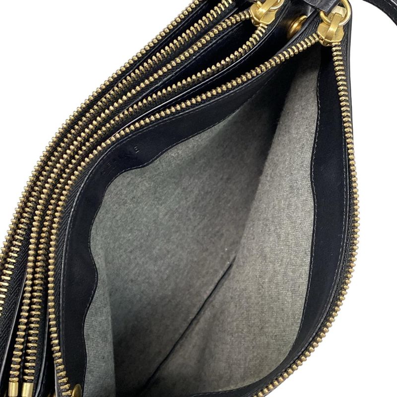 Celine Shoulder Bag Trio Large Black Leather