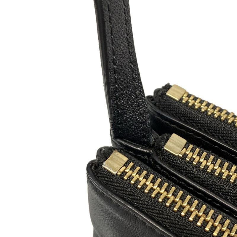 Celine Shoulder Bag Trio Large Black Leather