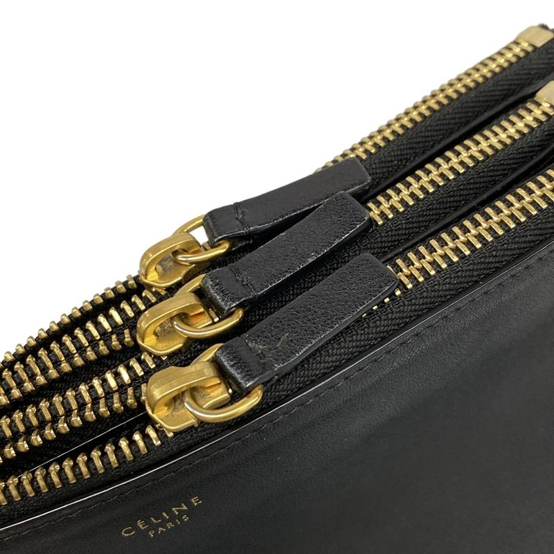 Celine Shoulder Bag Trio Large Black Leather