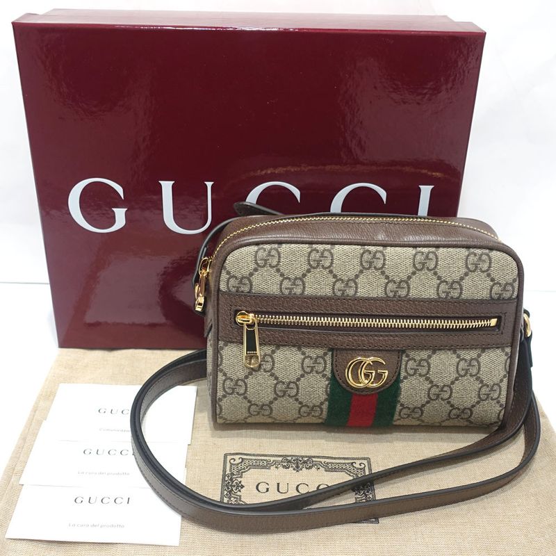 Gucci Offdia Shoulder Bag 816359 Body Bag GG Supreme Canvas Leather