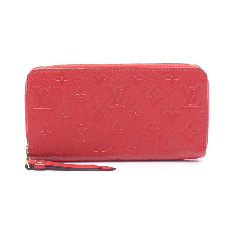 Louis Vuitton Round Long Wallet Zippy Wallet Monogram Empreinte Scarlet M63691