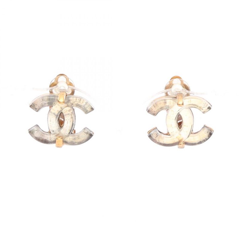 Chanel Earring Coco Mark GP (gold Plated) Earring Ladies Used a