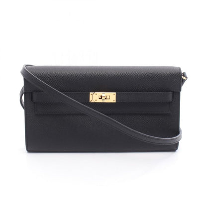 Hermes Shoulder Bag Kelly to Go Black Leather Calf (Cowhide) Kelly to Go Black