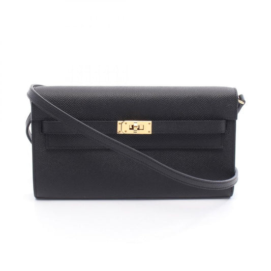 Hermes Shoulder Bag Kelly to Go Black Leather Calf (Cowhide) Kelly to Go Black
