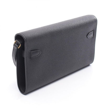 Hermes Shoulder Bag Kelly to Go Black Leather Calf (Cowhide) Kelly to Go Black