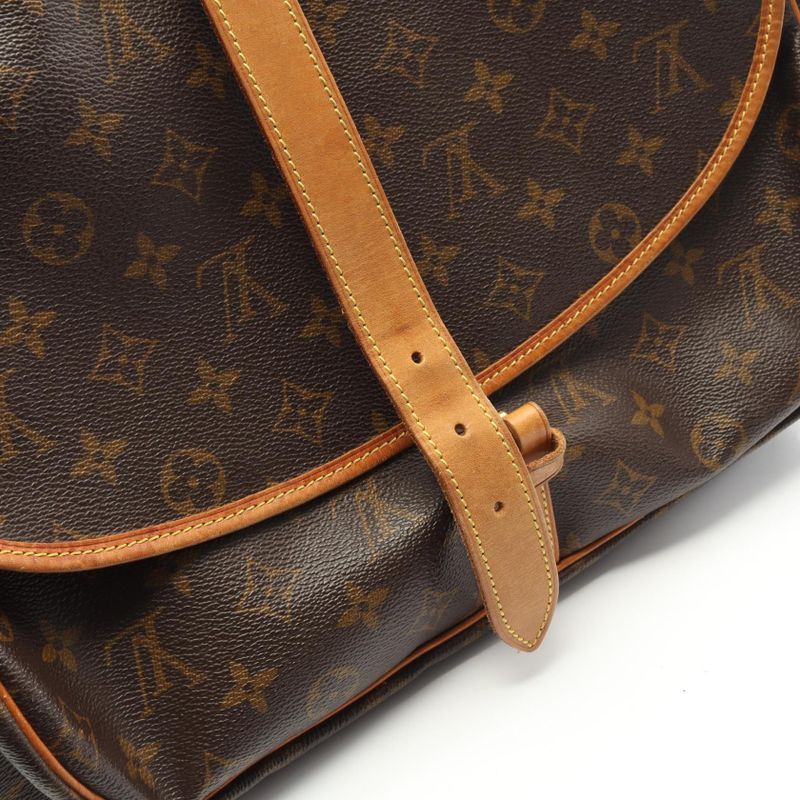Louis Vuitton Shoulder Bag Saumur 35 M42254 PVC Coated Canvas Leather Saumur 35