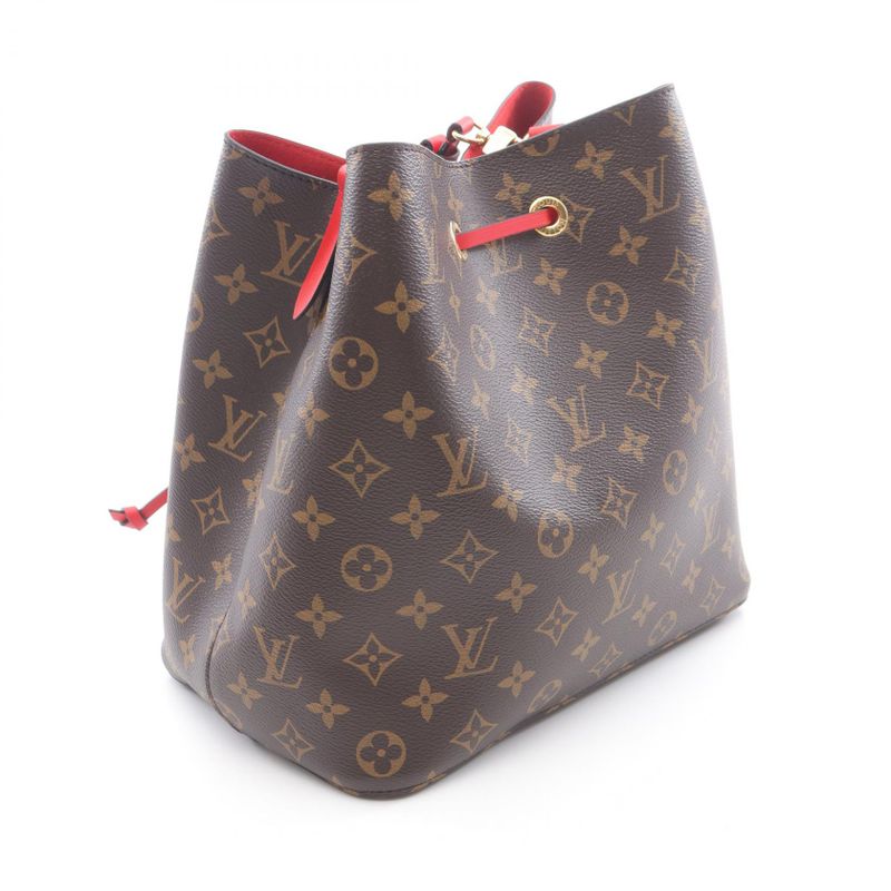 Louis Vuitton Shoulder Bag Neo Noe M44021 Coquelico PVC Coated Canvas Leather